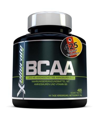 BCAA 2:1:1 1000mg - 425 Vegan Tablets - 141 Day Supply - Essential Amino Acids L-Leucine L-Valine and L-Isoleucine + Vitamin B6 - Buy Online on GoSupps.com