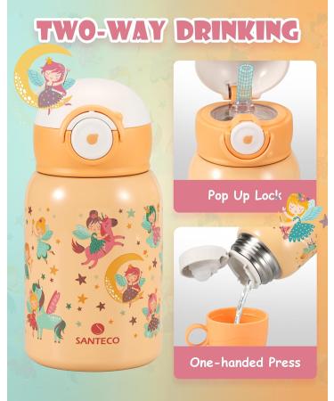 Santeco Stainless Steel Children's Drinking Bottle with Straw | Eco-Friendly ET Pocket Bottle - Buy Online on GoSupps.com