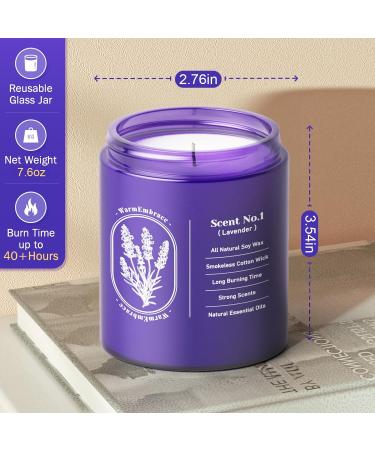 Buy WarmEmbrace Lavender Candles | 7.6 oz Purple Jar | Long-Lasting Soy Candles for Home & Gifts | 80 Hour Burn | 2 Pack - Buy Online on GoSupps.com