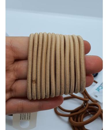 12 PCS BEIGE Elastic Hair Bands - Gentle 3mm Ponytail Holders for Women, Men, Girls, Kids - No Metal Bulk Hair Ties - Buy Online on GoSupps.com