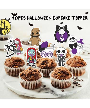 40Pcs Nightmare Before Christmas Baby Shower Cupcake Toppers Nightmare Before Christmas Cupcake Decorations Nightmare Before Christmas Baby Shower Decorations Nightmare Before Christmas Halloween Black - Buy Online on GoSupps.com