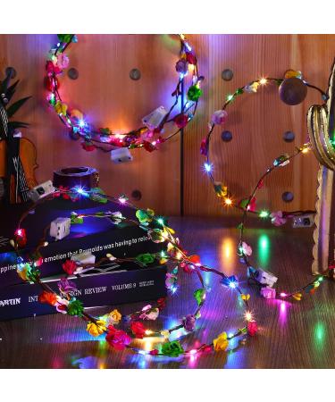 LED Flower Headband 40 Pcs - Light up Floral Crown for Women & Girls - Plum Blossom Style - Perfect for Birthday, Wedding & Party - Buy Online on GoSupps.com