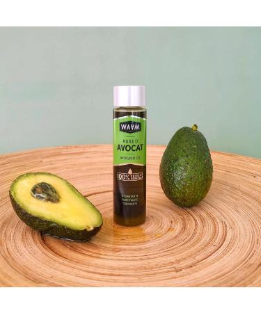 WAAM Cosmetics Organic Avocado Vegetable Oil 100% Pure and Natural First Cold Pressed Nourishing Hair and Skin Oil 100 ml - Buy Online on GoSupps.com