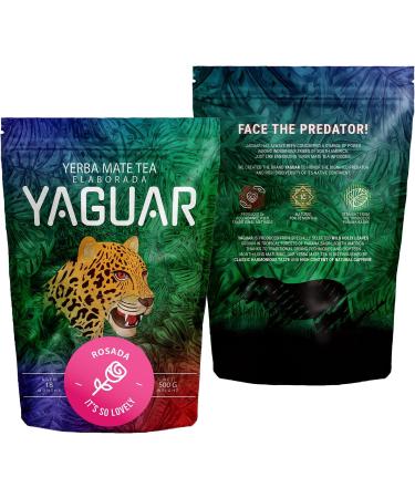 Yaguar Rosada 500 g | Yerba mat subtile avec rose et fraise | Id ale pour d butants | Forte teneur en caf ine naturelle | Th yerba mat br silienne | Yerba mat avec p tales de rose 0 5 kg - Buy Online on GoSupps.com