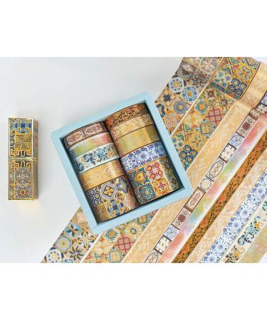 AEBORN Gold Vintage Washi Tape - Foil Washi Masking Tape Set with Gift Box - Aesthetic Decorative Tape Perfect for Bullet Journal  Scrapbook  DIY Crafts AGorgeous art - Buy Online on GoSupps.com
