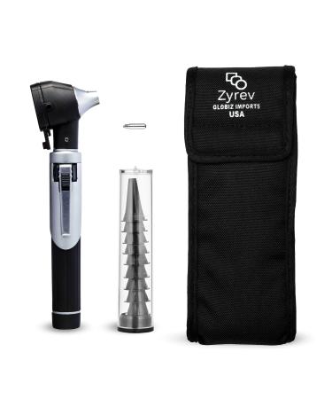 Zyrev ZetaLife Otoscope - Ear Scope with Light Ear Infection Detector Pocket Size in 10+ Colors! (Black Color)