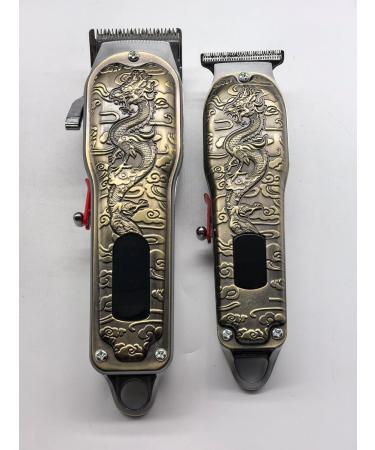 HIENA PRO Hair Clippers for Men T-Blade Trimmer Set Men Professional Cordless Barber Hair Clippers Set with LED Display Bronze-coiled Dragon - Buy Online on GoSupps.com