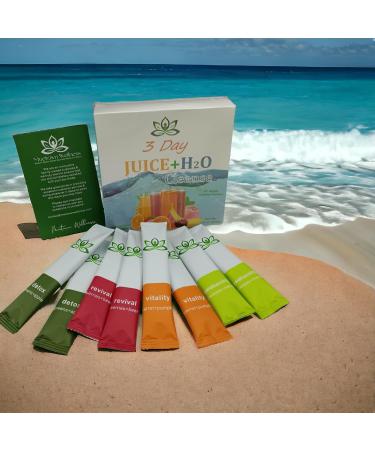 3-Day Juice + H2O Cleanse Kit - 21 Juices with Three-Day Cleansing Schedule | Detox Juice | Awakening Juice | Revival Juice | Vitality Juice | 4 Delicious Flavors
