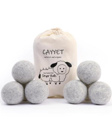 Wool Dryer Balls XL 6-Pack Dryer Balls Laundry Reusable Reduce Clothing Wrinkles Drying Clothes Faster(Grey) Grey 6 pack