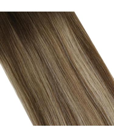 Moresoo Human Hair Weft Extensions Brown Root Ombre to Light Brown with Blonde - 16 Double Weft 100g #3/8/22 - Buy Online on GoSupps.com