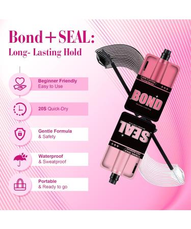 3-in-1 Lash Bond, Seal, & Remover Kit - Strong Hold Adhesive for DIY Eyelash Extensions - Long Lasting & Easy to Use - 3 * 5ml - Buy Online on GoSupps.com