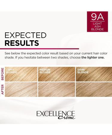 L'Oreal Paris Excellence Creme 9A Light Ash Blonde Hair Color - Gray Coverage for 8 Weeks - All Hair Types - 1 Count - Buy Online on GoSupps.com