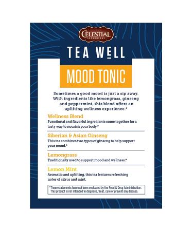 Celestial Seasonings Mood Tonic Tea - Ginseng Lemon Mint, Caffeine-Free, 12 Bags - Buy Online on GoSupps.com