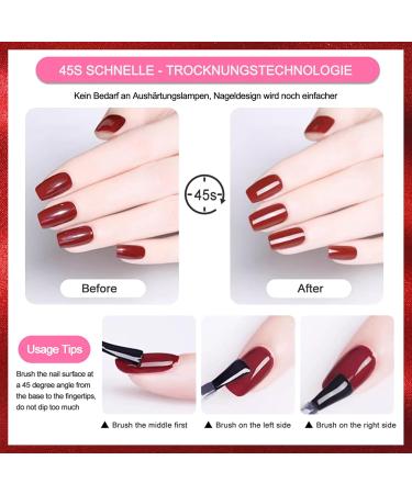  MrCuvaryas Nail Polish Quick Dry Non Toxic Water Based No UV Lamp Top Quality Red Nail Polish No UV Nail Polish for Home Manicure - Buy Online on GoSupps.com