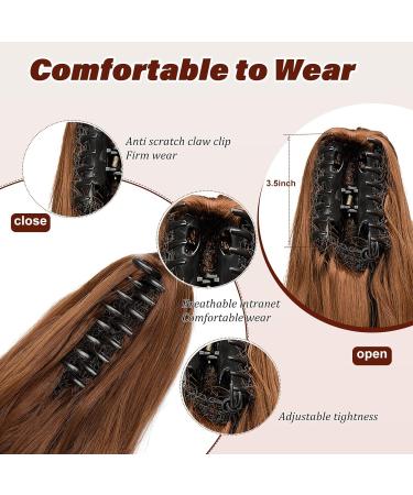 Dcbaboo Ponytail Extension Curly 18inch Claw Clip in Ponytail Hair Extensions Long Wavy Synthetic Pony tails Natural Wave One Piece Hairpiece Fake Ponytail for Women Light Auburn 18 inch 140g Light Auburn - Buy Online on GoSupps.com