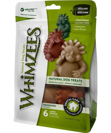 Whimzees Natural Grain-Free Dental Care Snacks for Dogs - Hedgehog & Crocodile Sticks L Size 6 Pieces (60g) - Healthy Treats for Your Pup - Buy Online on GoSupps.com