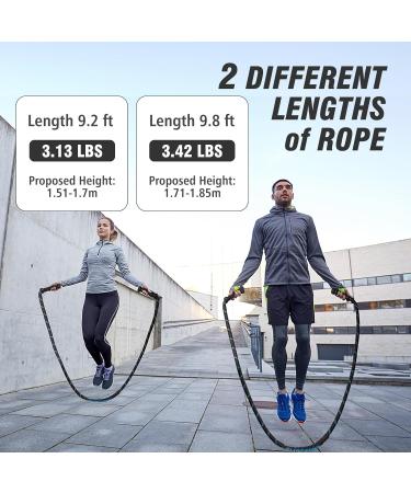 Super Trip Weighted Jump Rope for Adult Fitness - 360 Rotating Handles Heavy 3.1/3.4 lb Rope for Full Body Workout - Ideal for Men & Women - Buy Online on GoSupps.com