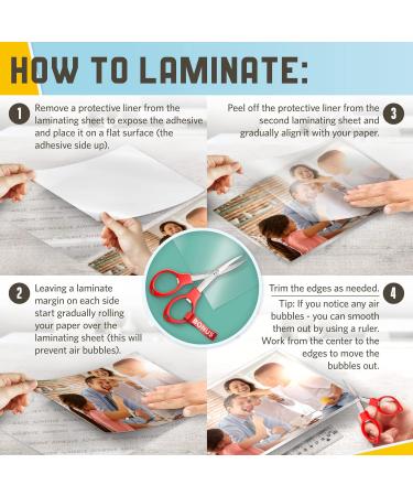 Self Adhesive Laminating Sheets 9 x 11.5 Inches 4 Mil Thick Suited for Letter Size Self Sealing Lamination Sheets 8.5 x 11 10 Pack - Buy Online on GoSupps.com