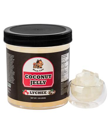Coconut Fruit Jelly Topping | Lychee Flavour | 1LB (454g) | Fruit Dessert for Bubble Tea Drinks Desserts Smoothies and Snacks | Boba Tea Tapioca Pearl Mix Kit