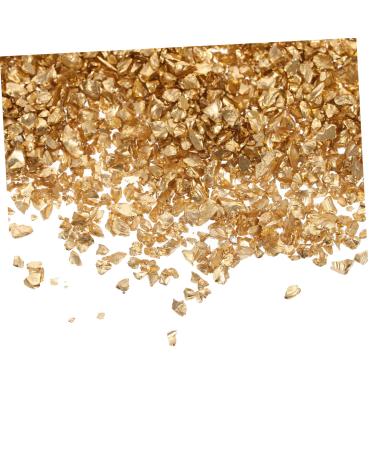 Beatifufu 1 Glass Chip Shiny Nail Stickers Epoxy Filling Irregular Glass Epoxy Fillers Manicure DIY Accessories Glass Charms Filling DIY Nail Art Crushed Glass Nail Art Stone DIY Fillers 0.5X0.3cm Golden