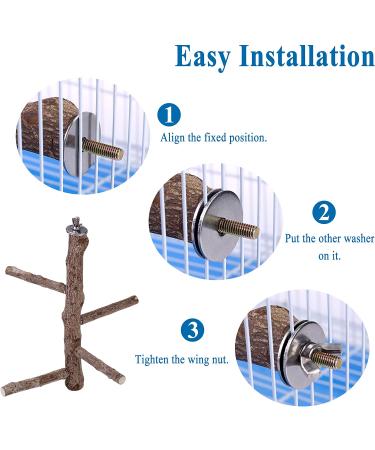 Mogoko Natural Wood Bird Perch Stand - Hanging Multi Branch Perch for Parrots, Parakeets, Cockatiels, Conures, Macaws, Love Birds, Finches - Style 1 - Buy Online on GoSupps.com