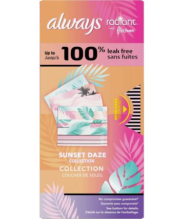 Always Radiant FlexFoam Teen Pads Regular Absorbency with Wings Unscented 28 Count - Leak Free Protection, Pack of 1 - Buy Online on GoSupps.com