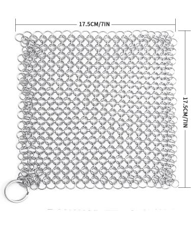 Premium Cast Iron Cleaner - Durable Stainless Steel & Plastic Grill Scraper | 18x18 cm | Ideal for Oven Grill Pans & Dutch Oven Accessories - Buy Online on GoSupps.com