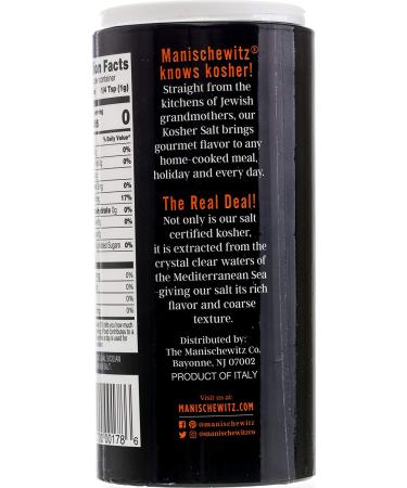 Manischewitz Premium Kosher Coarse Sea Salt 16oz - Product of Italy | Pure Mediterranean Sea Salt - Perfect Salt Grinder Refill - Buy Online on GoSupps.com