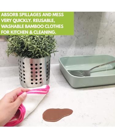Reusable Paper Towels Washable | Bamboo Cellulose Fiber Nature Friendly Paper Towels | Thick Strong Paperless Kitchen Roll | Reusable Napkins | Zero waste | 10 Pack - Buy Online on GoSupps.com