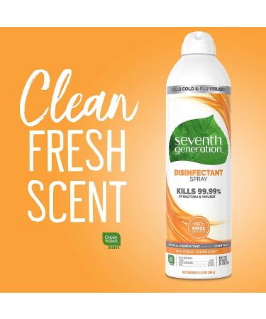 Seventh Generation Disinfectant Spray - Fresh Citrus & Thyme Scent - 13.9 Ounce (Pack of 4) - Buy Online on GoSupps.com
