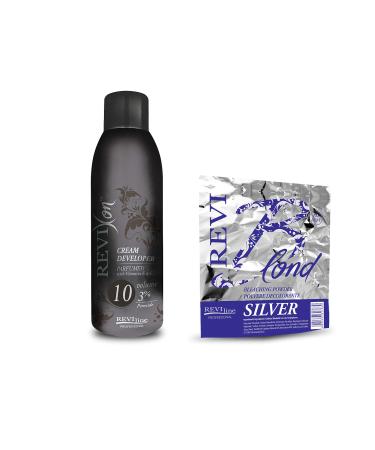 Set of Cream peroxide 1000ml (3% volume 10) and Bleach Powder (ADVANCED FORMULA) 500g no dust formula Professional Lightening bleaching highlighting hair protect formula