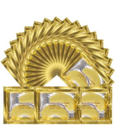 Premium Crystal 24K Gold Powder Gel Collagen Eye Mask 25 Pairs Eye Treatment Masks for Women and Men Moisturiser Anti Aging Anti Wrinkle Remove Eye Bags Dark Circles Puffy Eyes 1 count (Pack of 25)