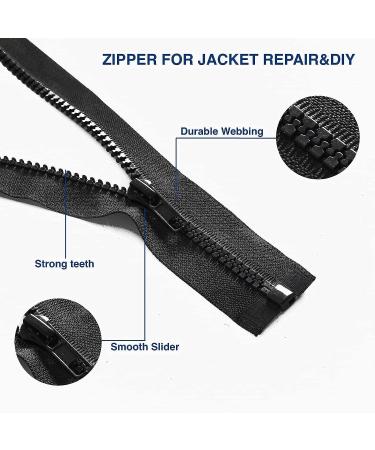 Sawoake 5/8 Inch Separating Jacket Zippers - 2PCS Black Molded Plastic Zipper Bulk for Coats, DIY Sewing Tools - Garment, Bags, Home Textile - Buy Online on GoSupps.com