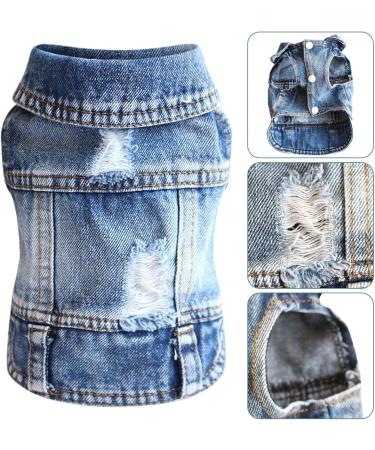 Stylish Denim Jacket Vest for Small & Medium Dogs | Pet Clothing | Summer Dog Sweater - Buy Online on GoSupps.com