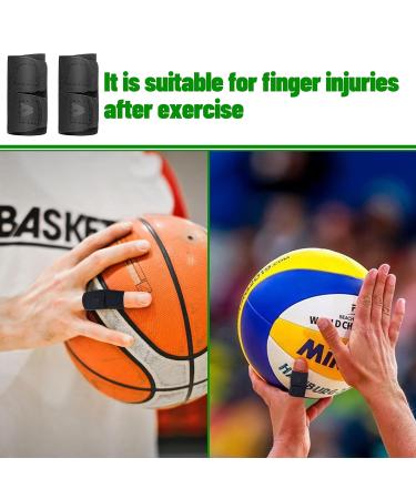 ONTYZZ Adjustable Finger Brace - 2 Pieces Splint for Basketball Volleyball & Tennis - Medium Black - Buy Online on GoSupps.com