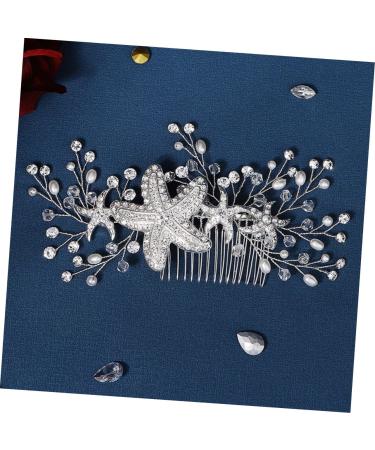 Angoily Starfish Side Hair Comb Bridesmaid Hair Accessories Women's Hair Clips Bridal Hair Pin Beach Wedding Hair Comb Rhinestone Bridal Hair Jewelry Sweet Headgear Wig Banquet Alloy - Buy Online on GoSupps.com