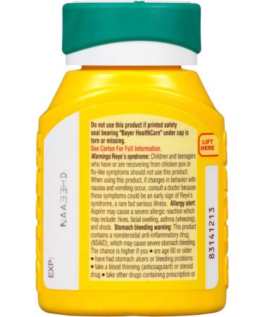 Bayer 81mg Enteric Coated Aspirin 200 Count - Pain Reliever/Fever Reducer - Buy Online on GoSupps.com