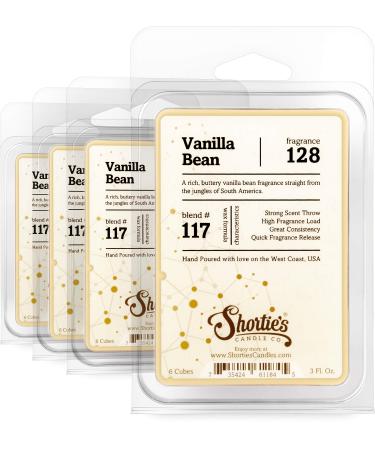 Shortie's Candle Company Vanilla Bean Wax Melts Bulk Pack - Formula 117-4 Highly Scented Bars - Made with Natural Oils - Bakery & Food Air Freshener Cubes Collection