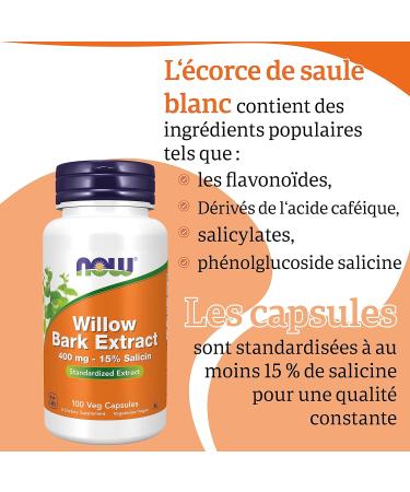 Now Foods Willow Bark Extract (Willow Bark Extract) 400mg 100 Vegan Soy Free Gluten Free Non-GMO - Buy Online on GoSupps.com