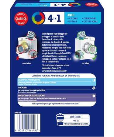 Calgon Power 4-in-1 Anti-Limescale Powder 14 Packs of 900 g Anti-Limescale for Washing Machines Washing Machine Additive for Protection Against Limescale Dirt and Bad Odors - Buy Online on GoSupps.com