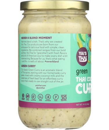 Yai's Thai Green Coconut Curry Sauce - 16oz | Mild Spice & Flavorful - Buy Online on GoSupps.com