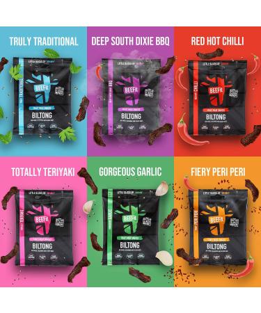BEEFit Traditional Biltong Beef Jerky | 4x250g | High Protein, Gluten Free, Keto Friendly - Buy Online on GoSupps.com