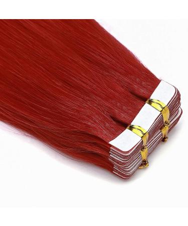 SEGO 20 Wefts Tape in Extensions - 50g Remy Real Hair - 18 Red Hairpieces + 10 Free Tapes - International Shipping Available - Buy Online on GoSupps.com
