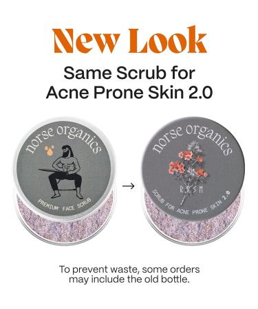Norse Organics | Scrub For Acne Prone Skin | Natural Exfoliator with Rose Petals Apricot Kernel Rice Flour | Gentle Deep Cleanse for All Skin Types | Men & Women | 3x Weekly Use | 2 oz - Buy Online on GoSupps.com
