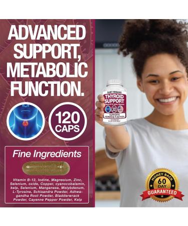 Saint Mingiano Thyroid Support Supplement 120 Capsules - with - Lung Cleanse Detox 60 Day Cleanse - Supports - Buy Online on GoSupps.com