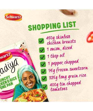 Schwartz x Nadiya Punchy Chicken & Rice One Pan Recipe Mix 25g - Buy Online on GoSupps.com