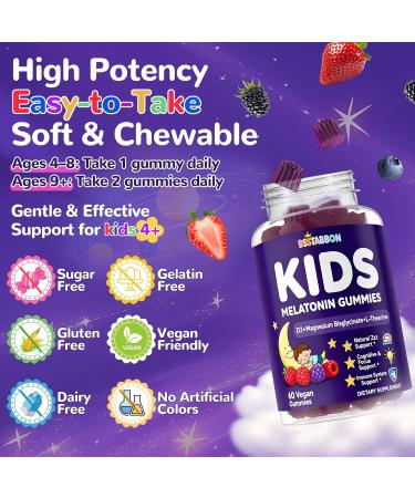 Melatonin Gummies Kids 1mg: Extra Strength Chewable Kids Melatonin Gummy Plus Magnesium Chamomile Lavender Elderberry L-Theanine D3 B6 - Natural Rest Cycles for Children Ages 4+(120Count) Mixed Berry 60 Count (Pack of 2) - Buy Online on GoSupps.com