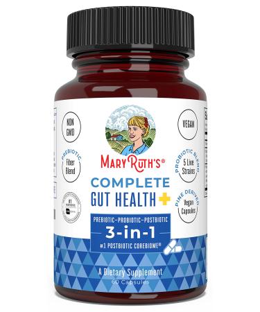 MaryRuth's Complete Gut Health+ | 3-in-1 Prebiotic + Probiotic + Postbiotic Corebiome Vegan Gastrointestinal Support | Support Gut Health & Immune Function | 2 capsules per serving 30 servings - Buy Online on GoSupps.com