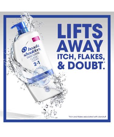 Head and Shoulders 2 in 1 Anti Dandruff Shampoo and Conditioner, Classic Clean Scent, 32.1 fl oz Twin Pack - For All Hair Types, Color Treated, Curly Hair - Buy Online on GoSupps.com