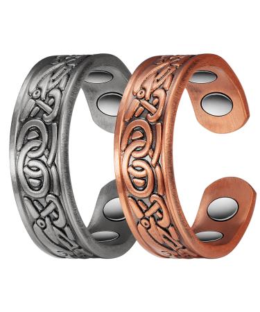 Magnetic Rings for Women 99.9% Pure Copper 4 Pack Magnetic Therapy for Arthritis